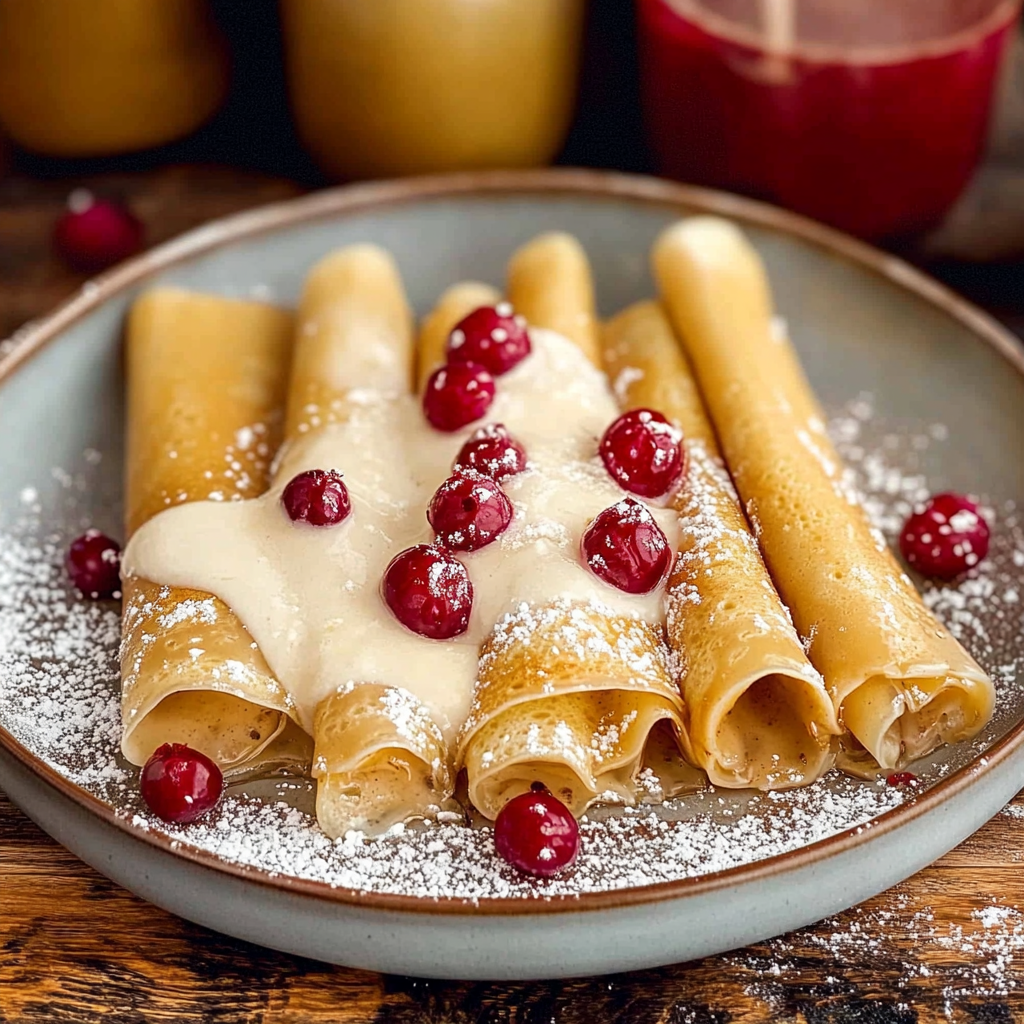 Recipe preparation for Eggnog Crepes
