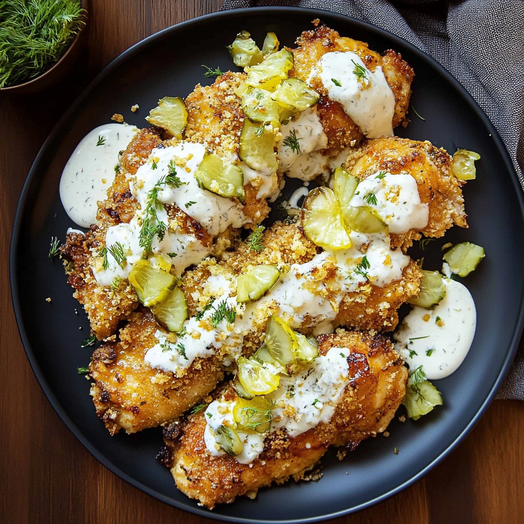 Recipe preparation for Dill Pickle Parmesan Chicken Recipe