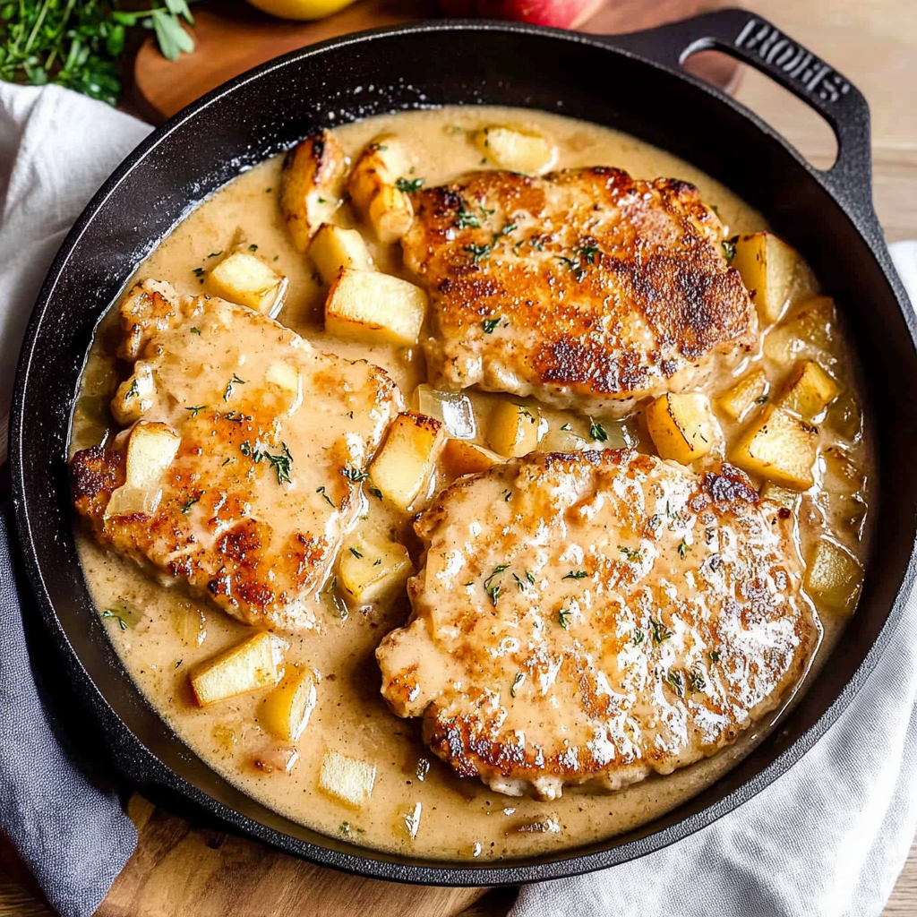 Recipe preparation for Maple Apple Pork Chops