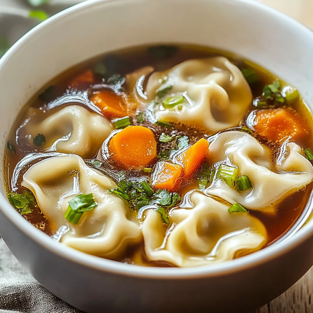 Recipe preparation for Potsticker Soup