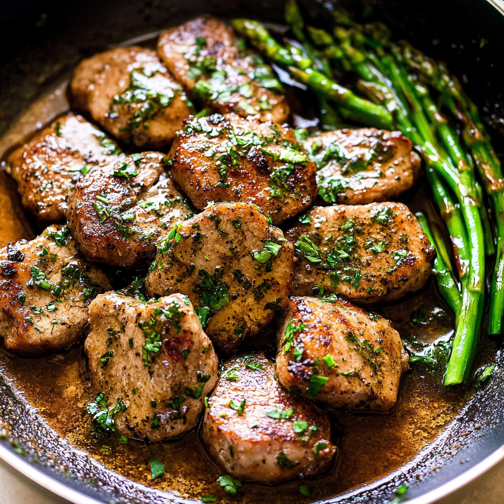 Recipe preparation for Pork Medallions with Pan Sauce