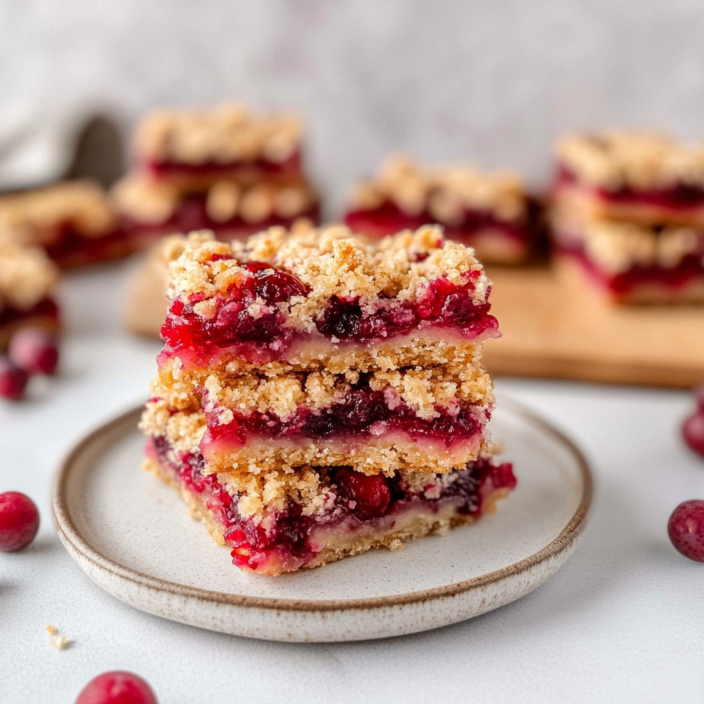 Recipe preparation for Cranberry Crumble Bars