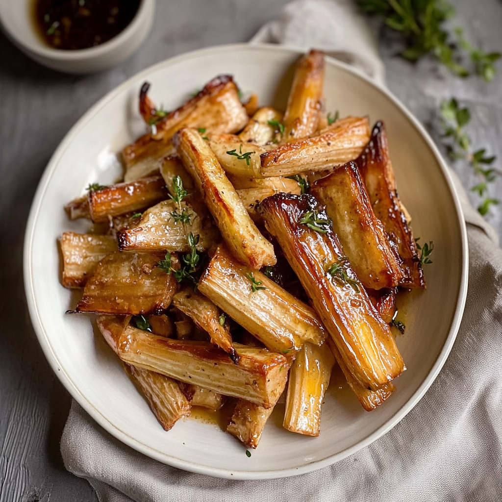 Recipe preparation for Honey Roasted Parsnips