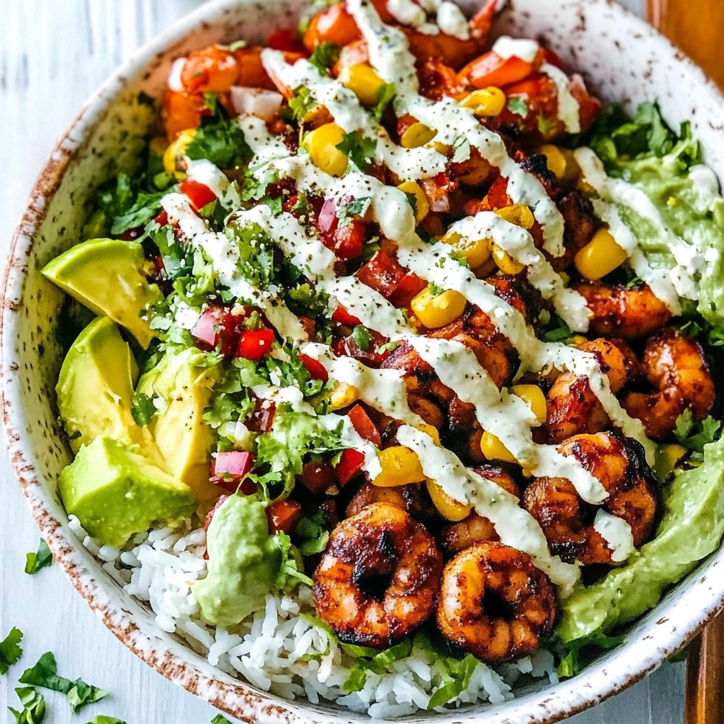 Recipe preparation for Chipotle Shrimp Taco Bowl