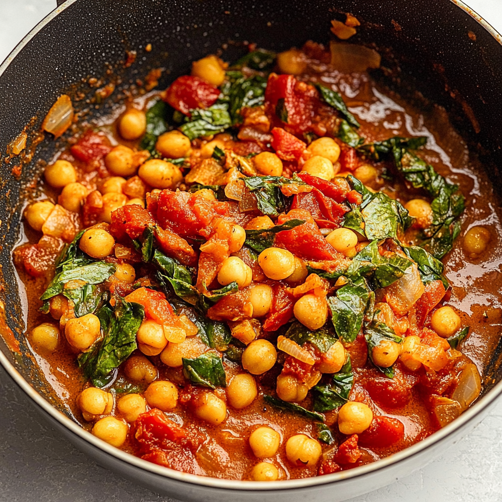 Recipe preparation for One-Pot Chickpea & Tomato Stew
