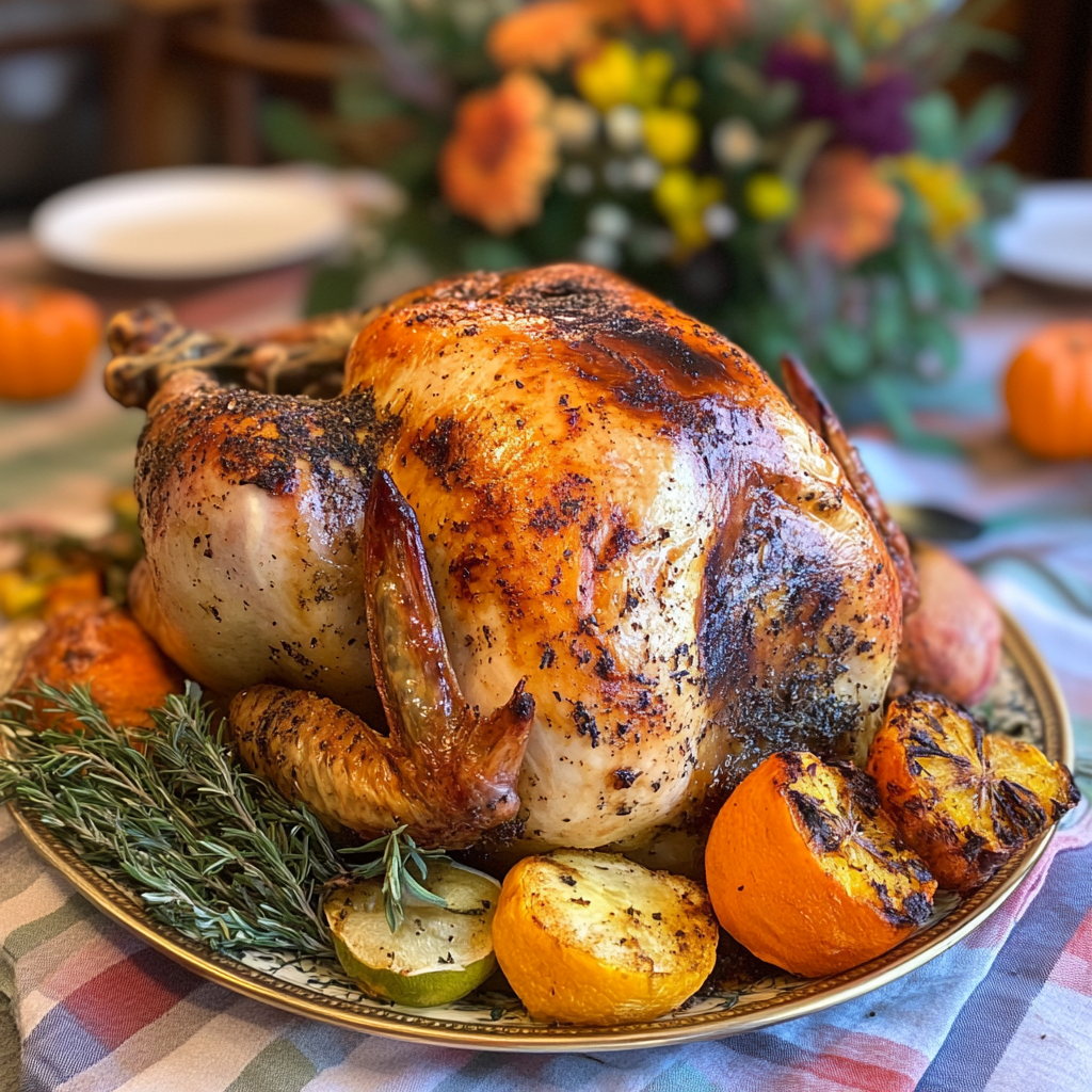 Recipe preparation for Herb-Butter Roasted Turkey