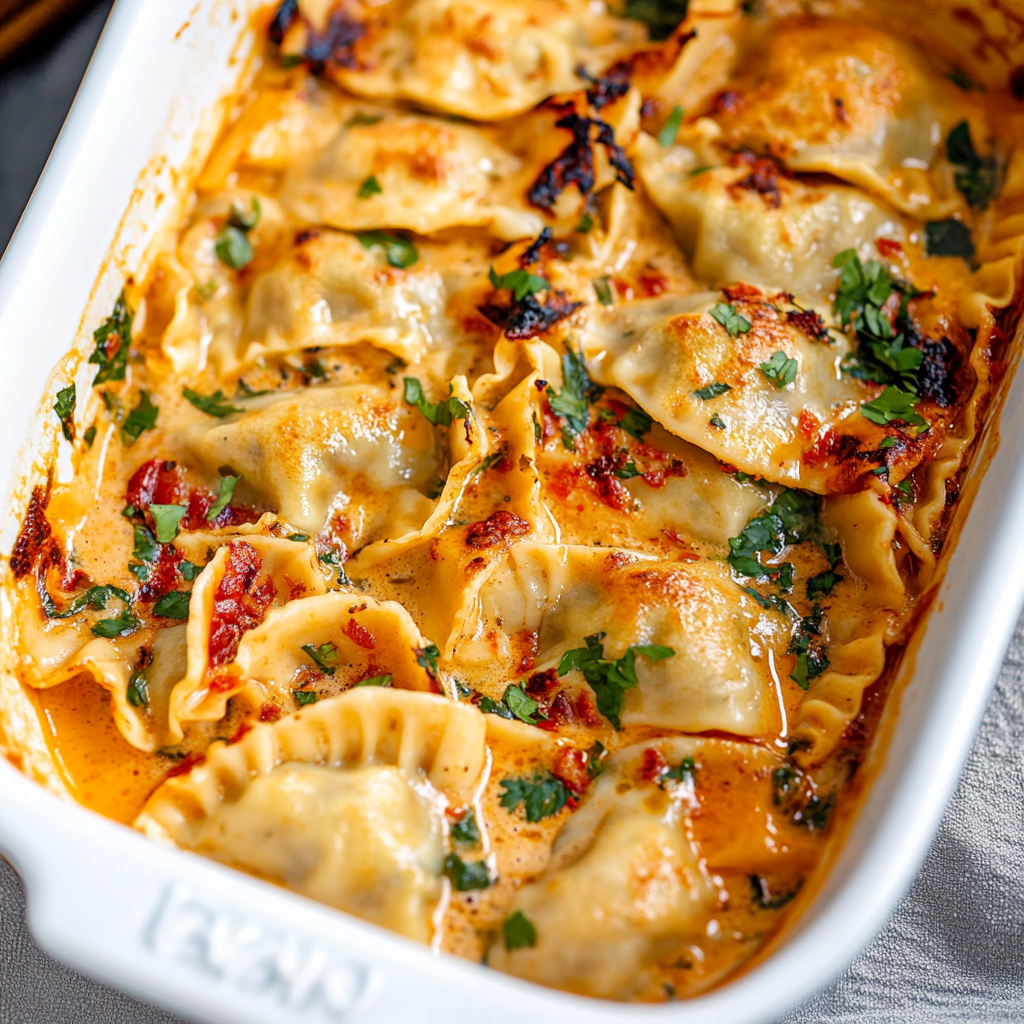 Recipe preparation for Vegan Baked Dumplings