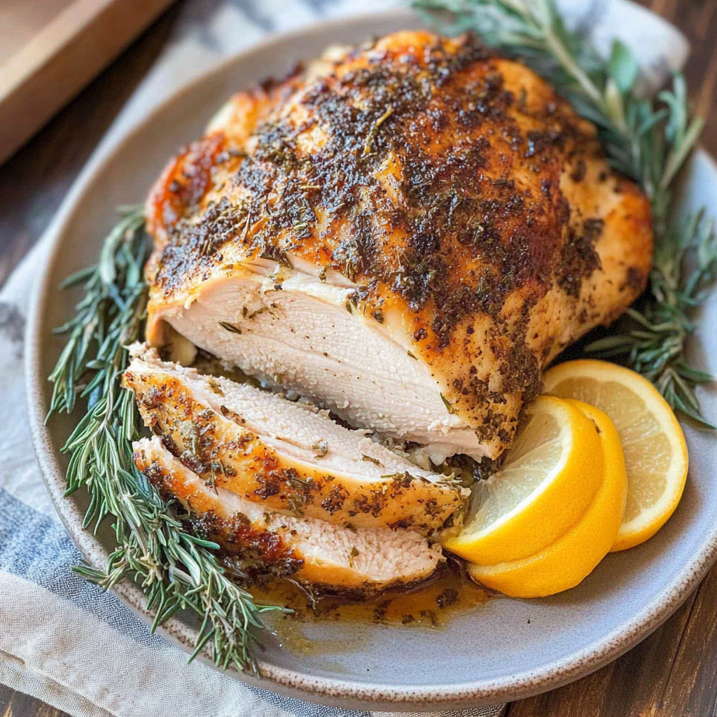 Recipe preparation for Herb-crusted Turkey