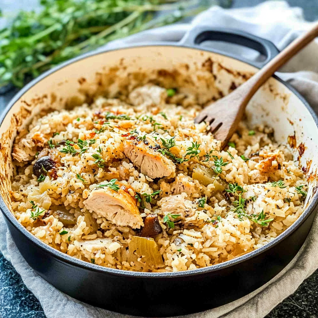 Recipe preparation for Turkey and Rice Casserole