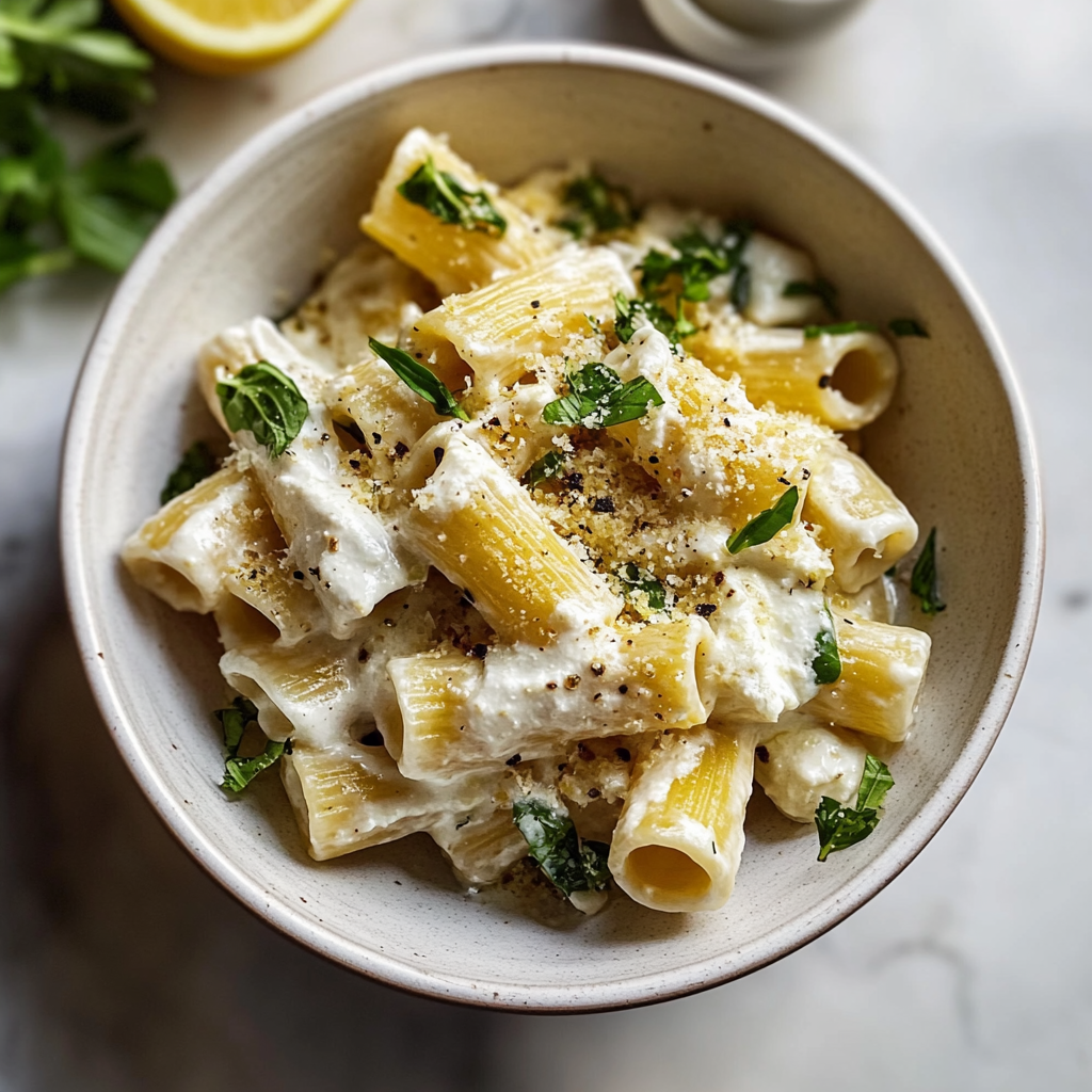 Recipe preparation for Lemon Ricotta Pasta