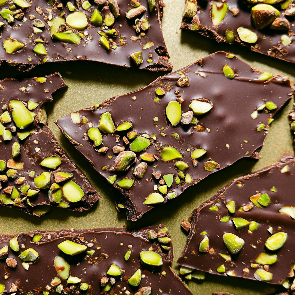 Recipe preparation for Chocolate Pistachio Bark