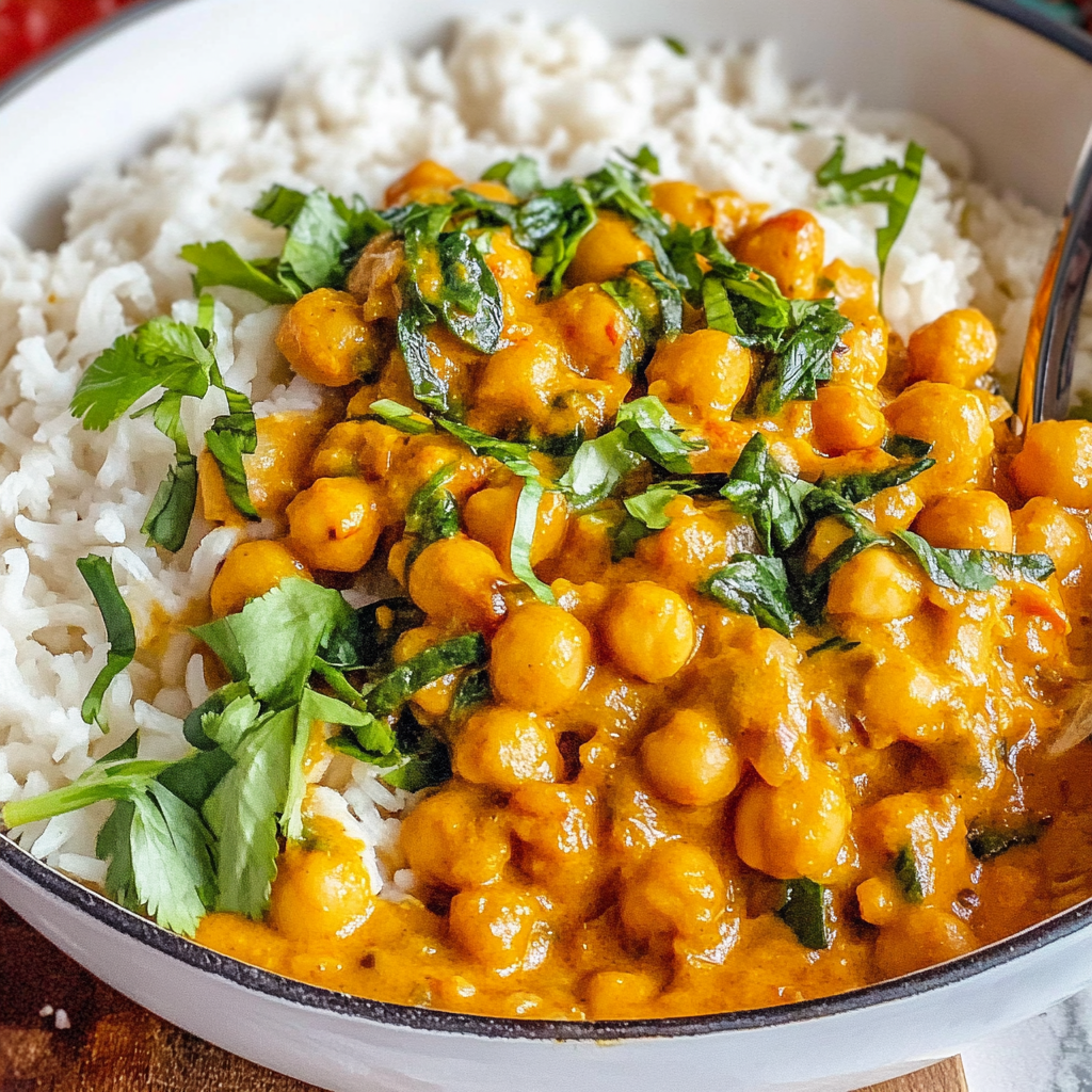 Recipe preparation for Chickpea Curry