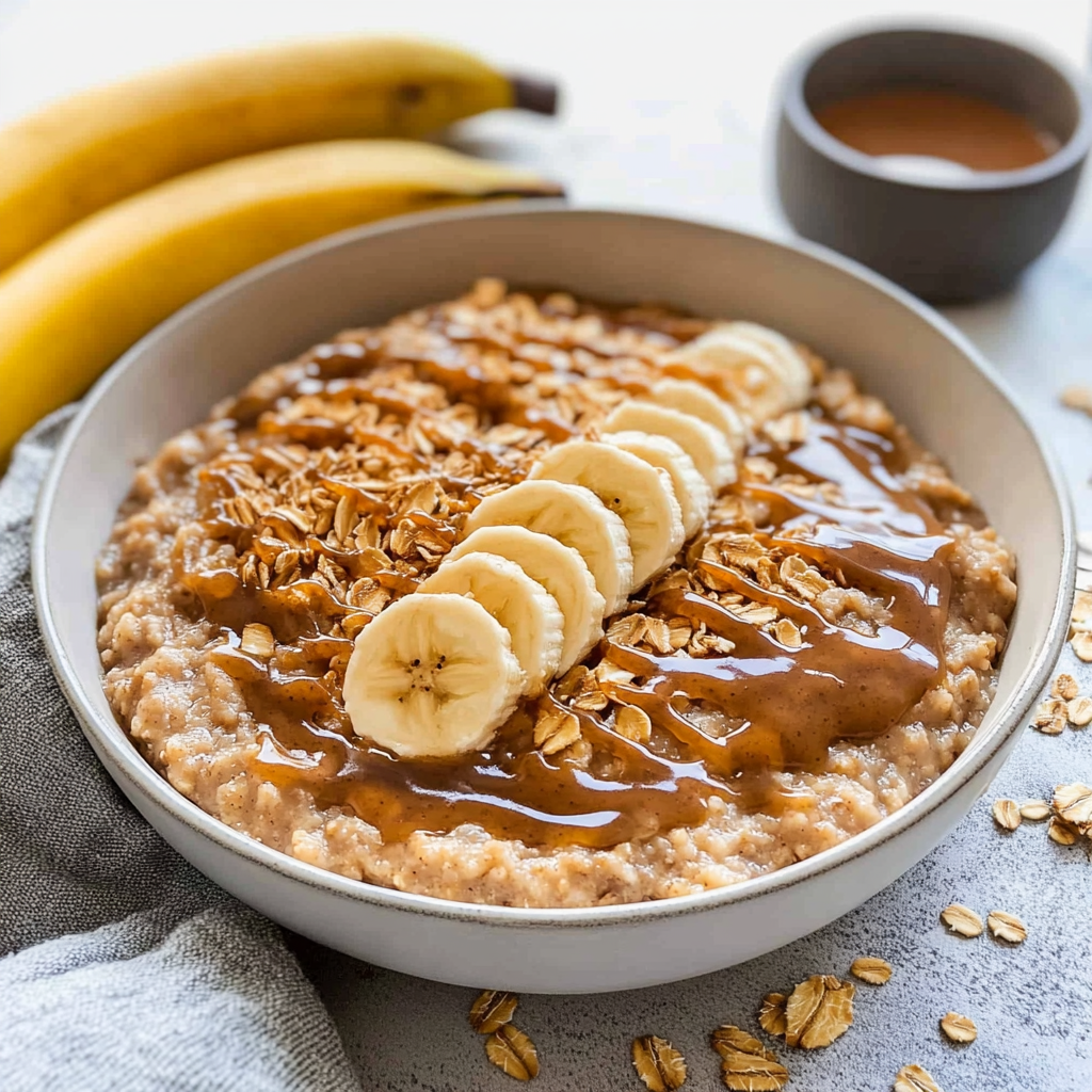 Recipe preparation for Quick Peanut Butter Banana Oatmeal