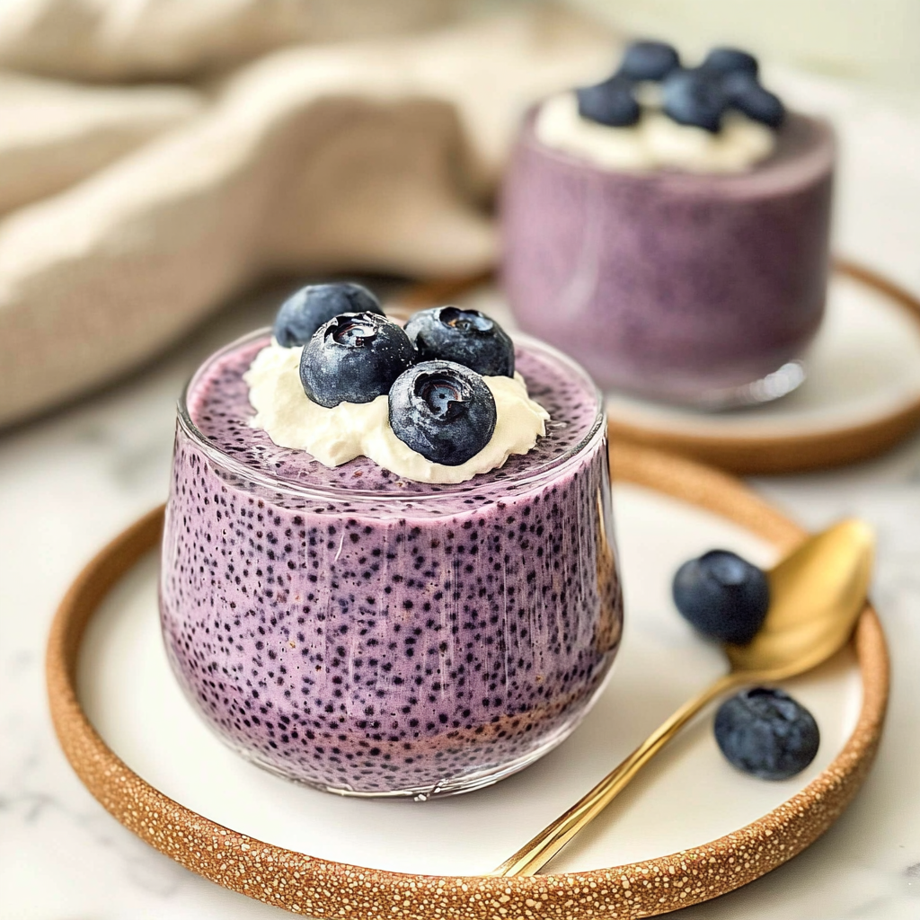 Recipe preparation for Plant-Based Blueberry Chia Yogurt Cups
