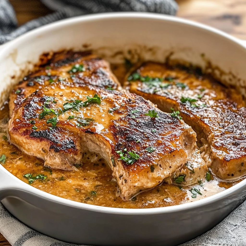 Recipe preparation for Honey Mustard Glazed Pork Cutlets