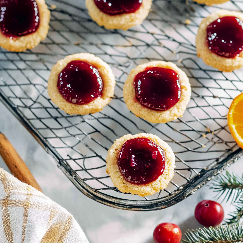 Recipe preparation for Mulled Cranberry Jam Thumbprints