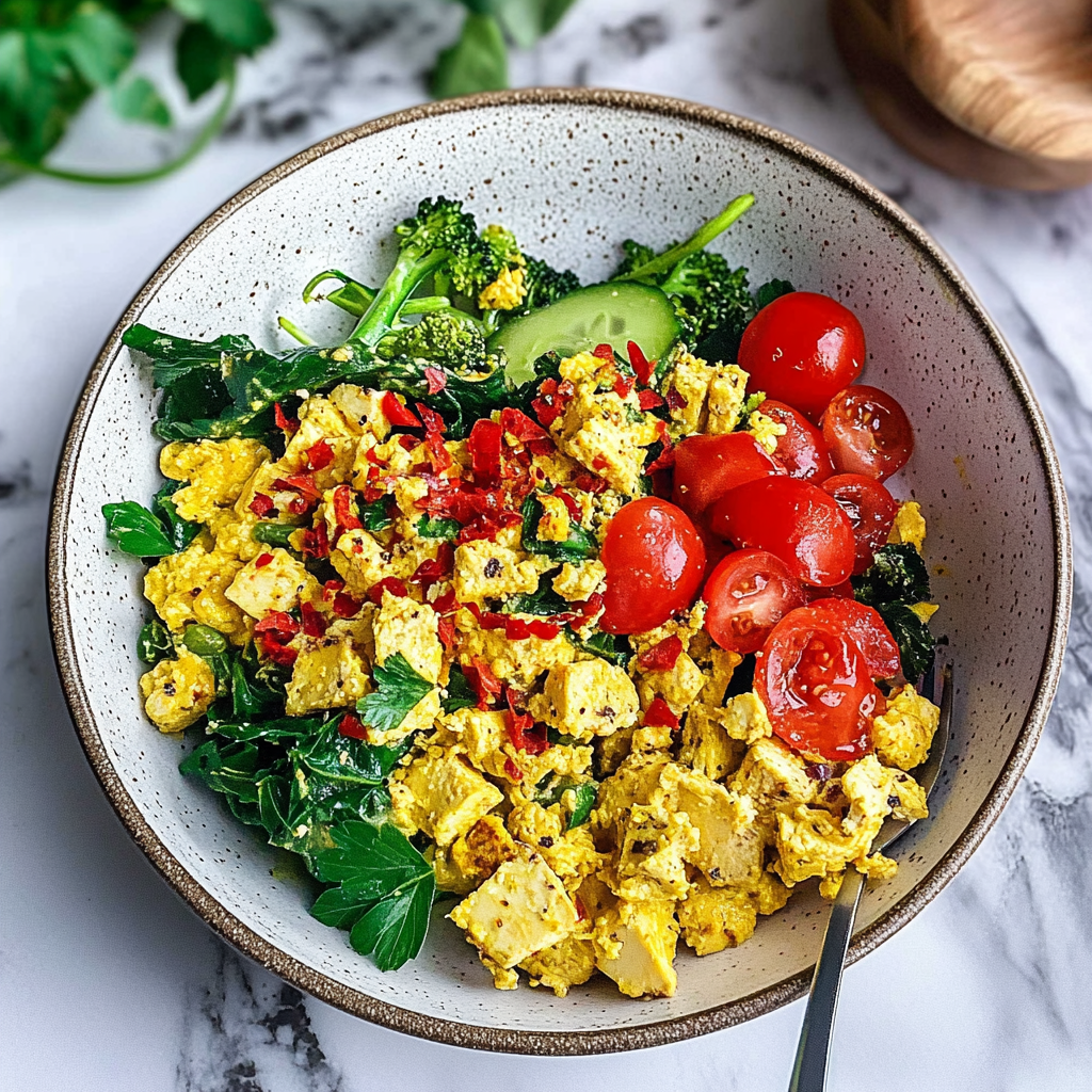 Recipe preparation for Quick Plant-Based Tofu Scramble