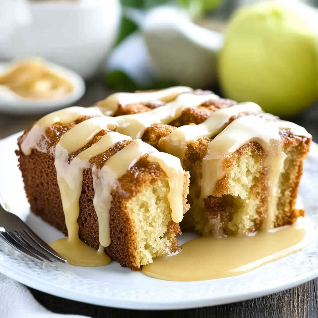 Recipe preparation for Apple Cider Cake with Cinnamon Glaze