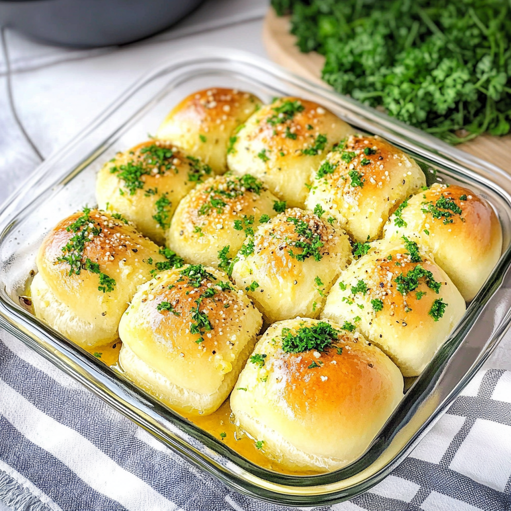 Recipe preparation for Make-Ahead Garlic Herb Butter Rolls