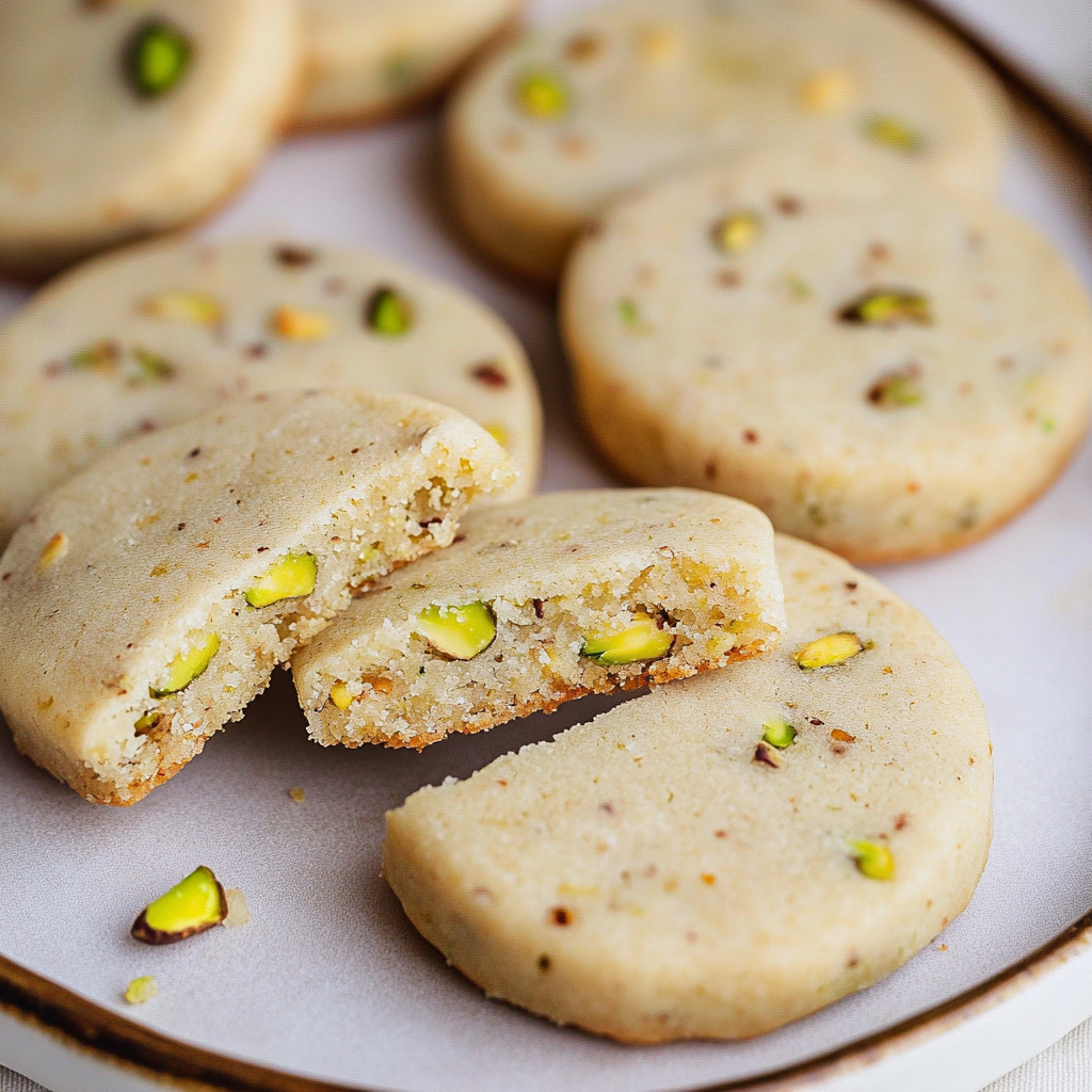 Recipe preparation for Pistachio Shortbread Rounds