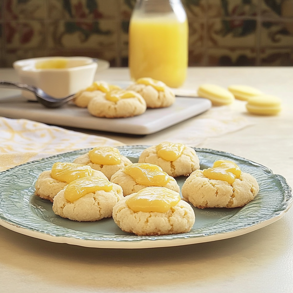 Recipe preparation for Gingerbread Thumbprint Cookies with Lemon Curd