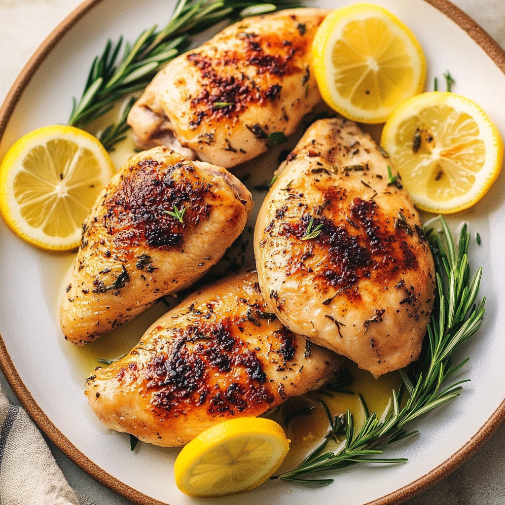 Recipe preparation for Low-Calorie Baked Chicken with Herbs and Lemon