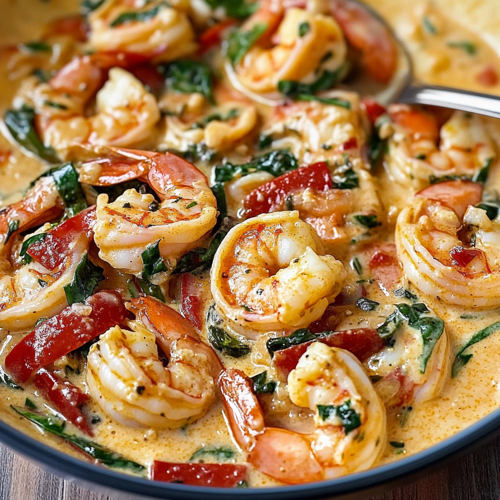 Recipe preparation for One-Pot Creamy Tuscan Garlic Shrimp