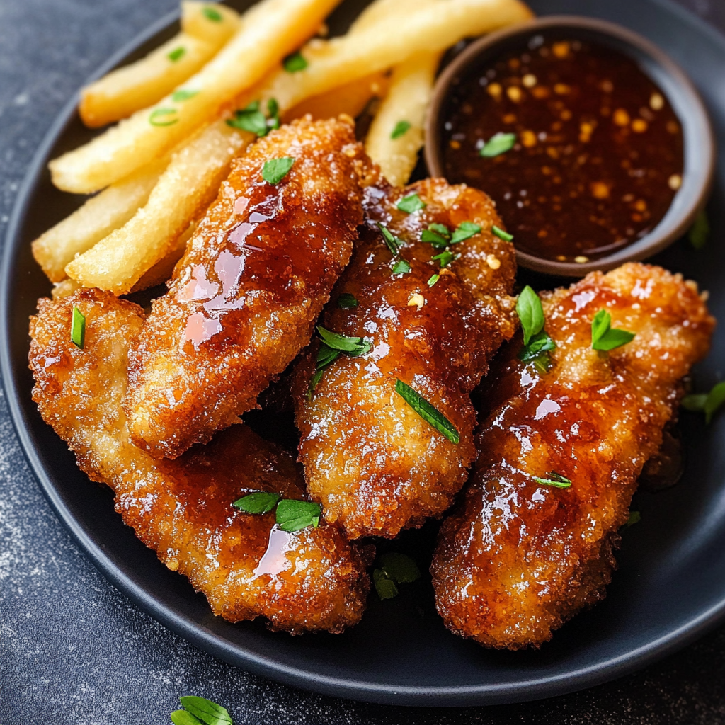 Recipe preparation for Crispy Honey Butter Chicken Tenders