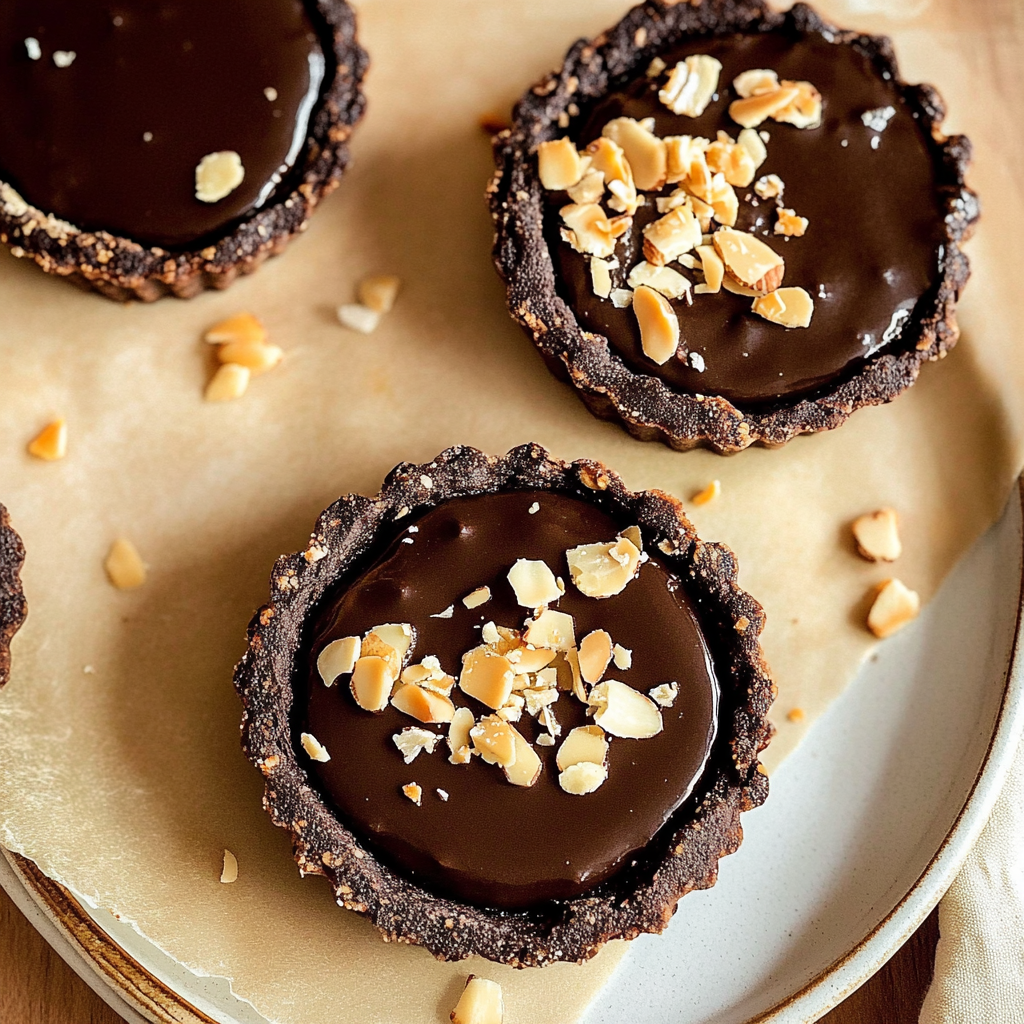 Recipe preparation for Mini Almond Flour Chocolate Tarts
