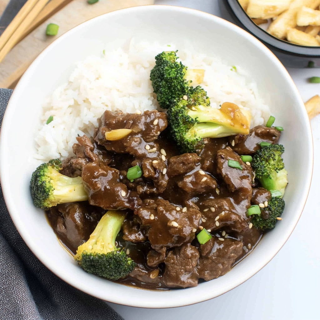 Recipe preparation for Slow Cooker Teriyaki Beef and Veggie Bowls