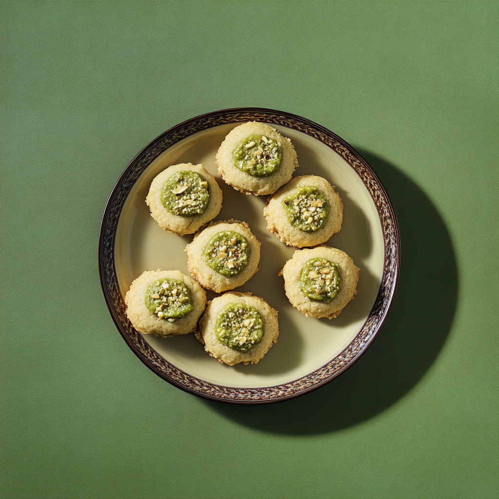 Recipe preparation for Holiday Pistachio Thumbprint Cookies