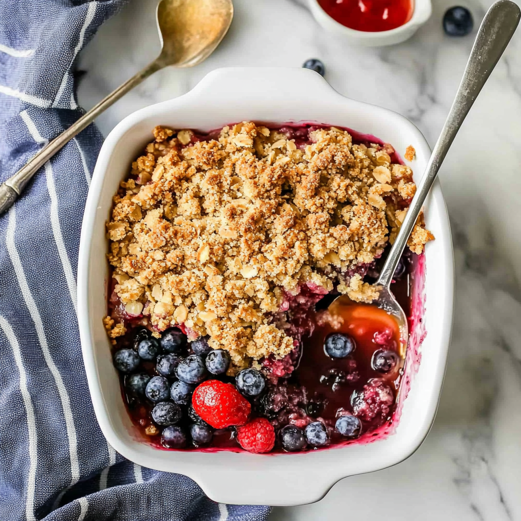 Recipe preparation for Berry Crisp