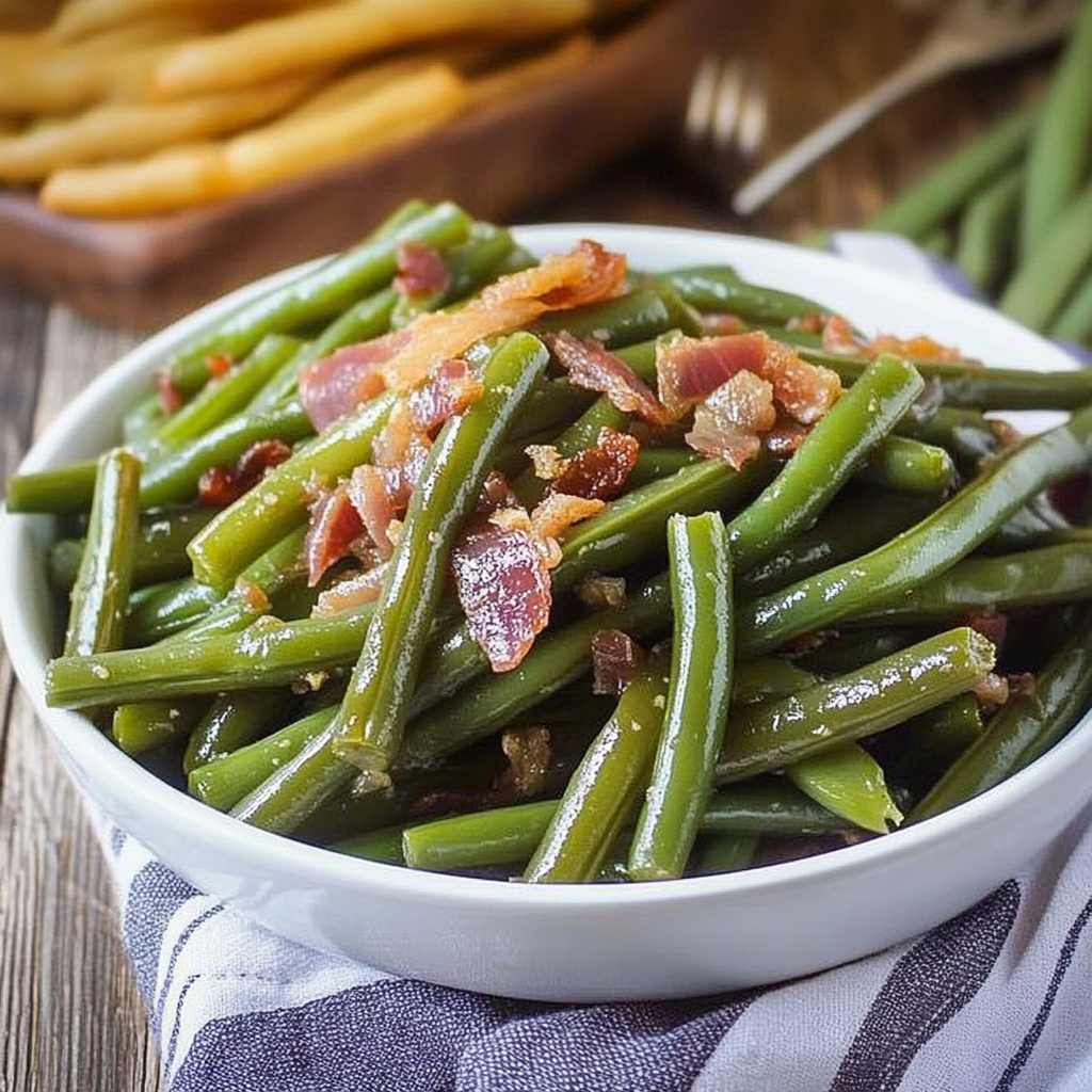 Recipe preparation for Southern Green Beans