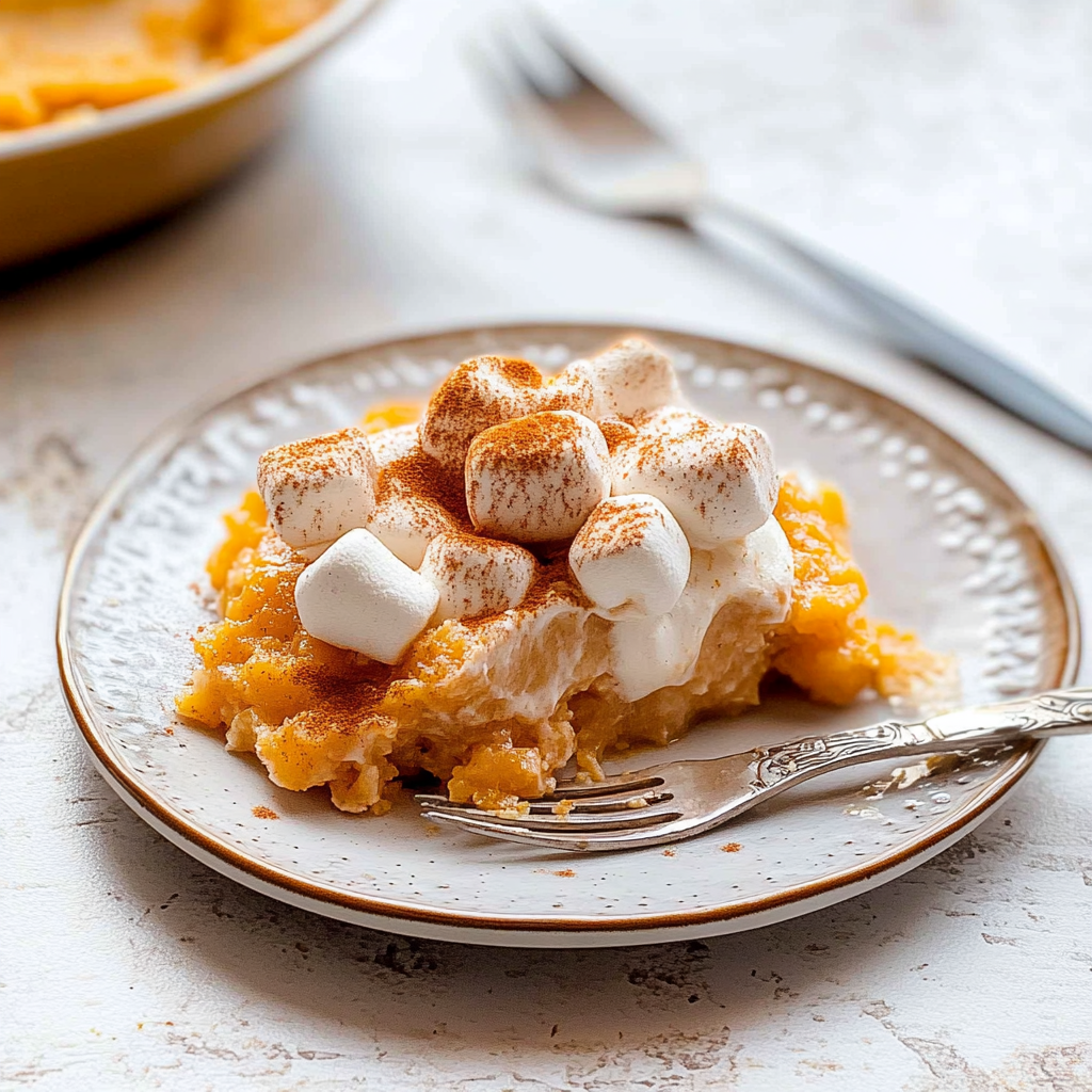 Recipe preparation for Sweet Potato Casserole with Marshmallows