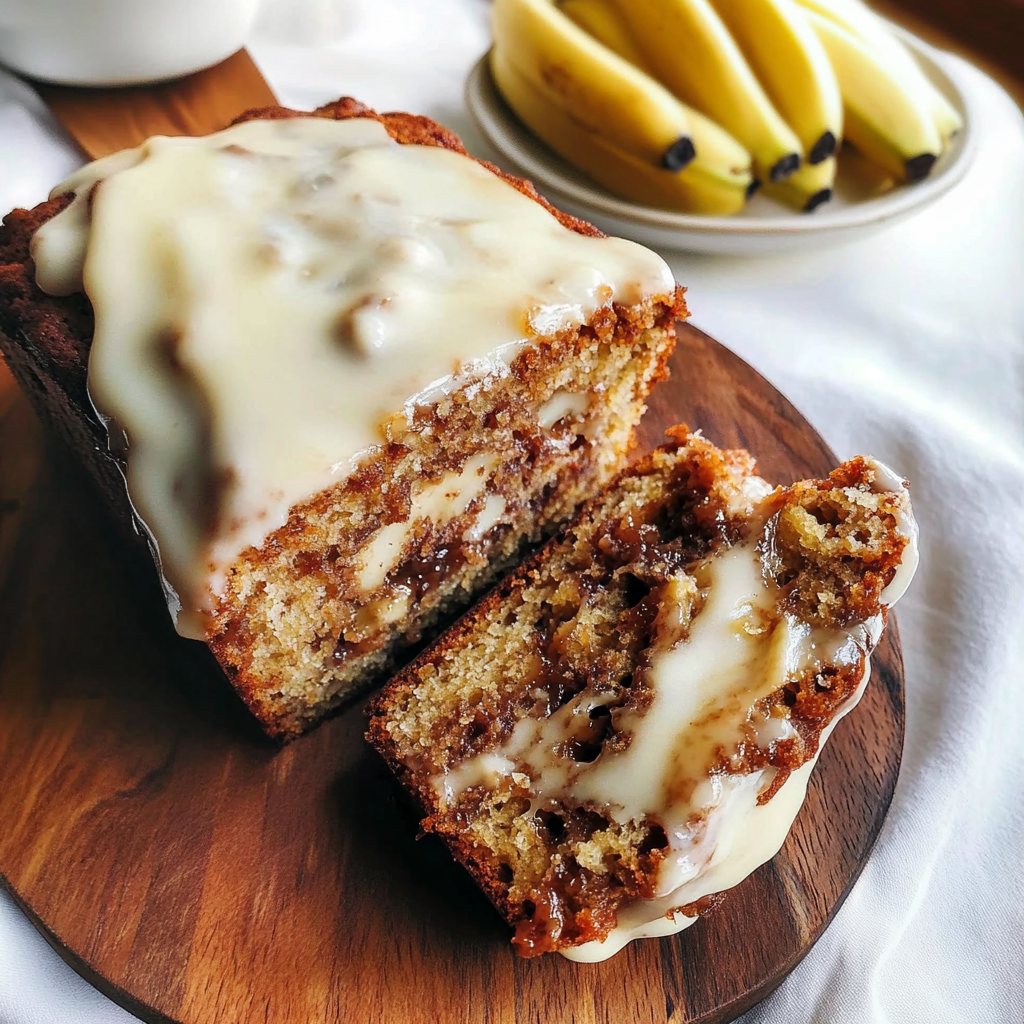 Recipe preparation for cinnamon roll banana bread