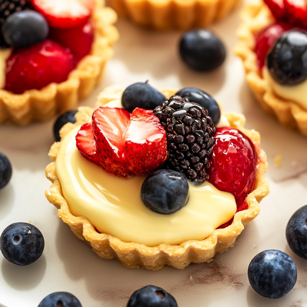 Recipe preparation for Mini Fruit Tarts With Pastry Cream
