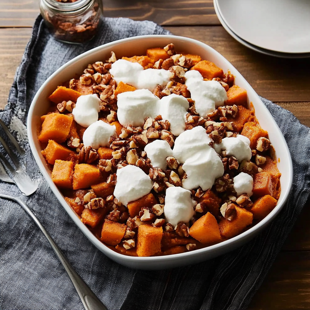 Recipe preparation for Crockpot Sweet Potato Casserole