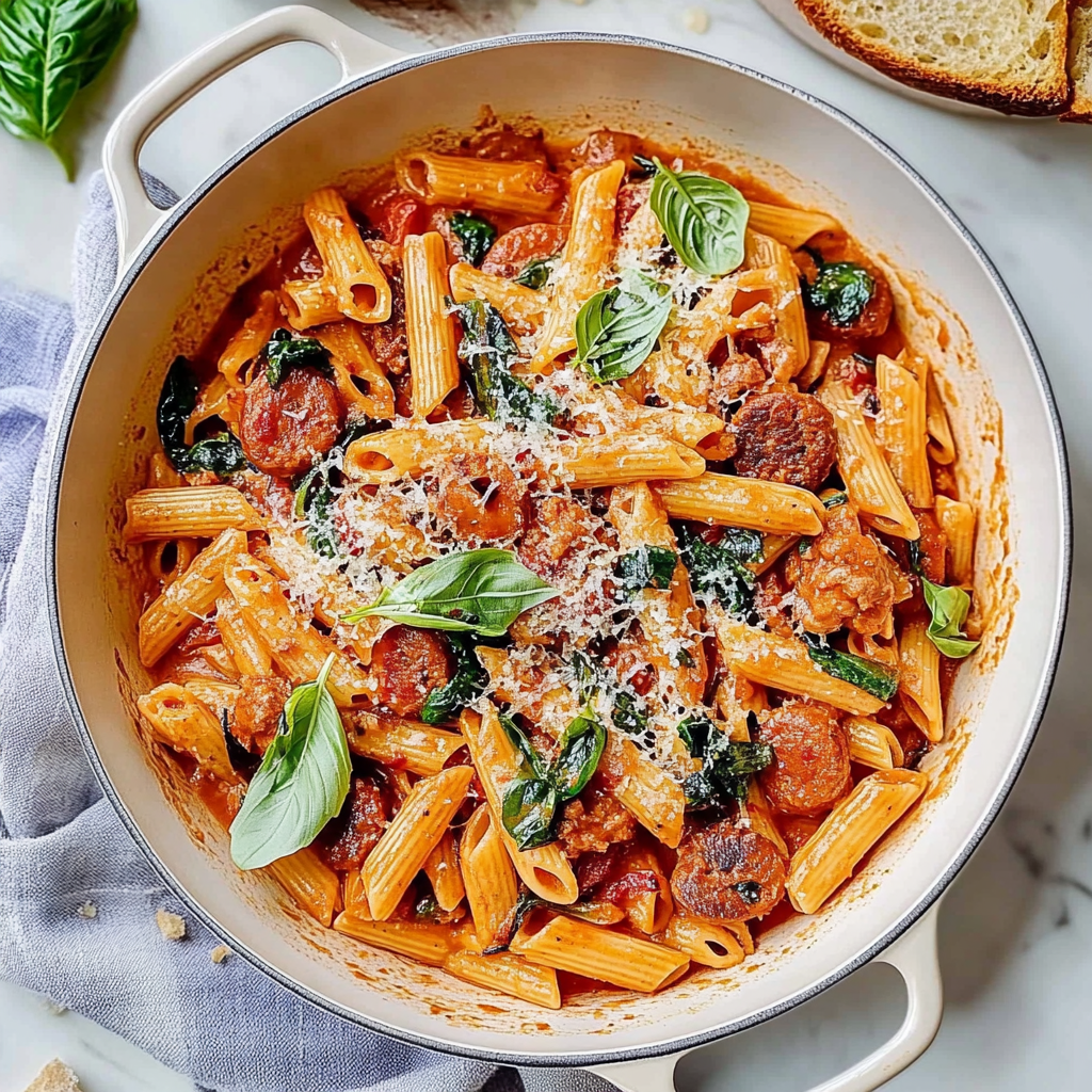 Recipe preparation for One Pot Sausage Pasta