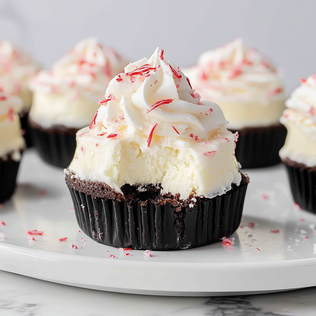 Recipe preparation for Peppermint Cheesecakes