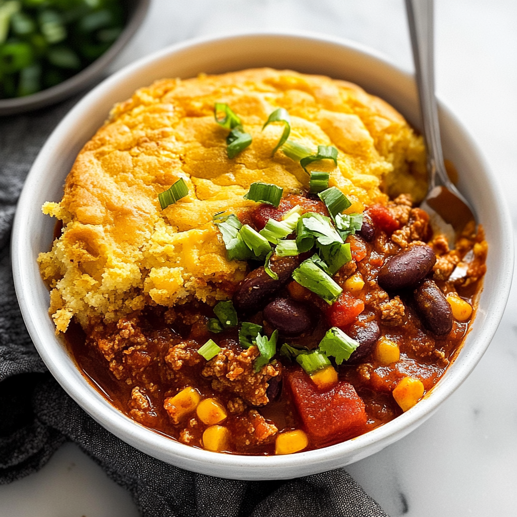 Recipe preparation for chili cornbread casserole