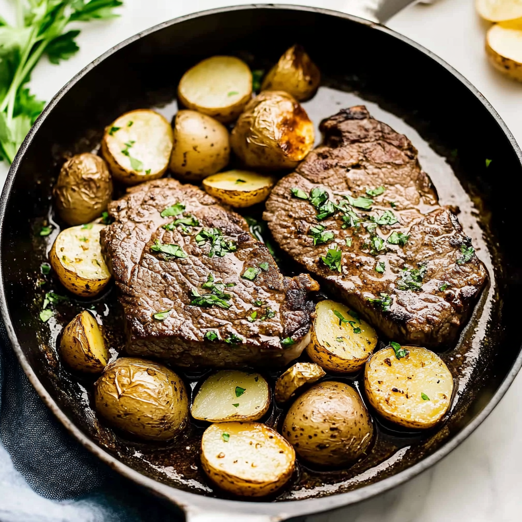 Recipe preparation for Steak and Potatoes