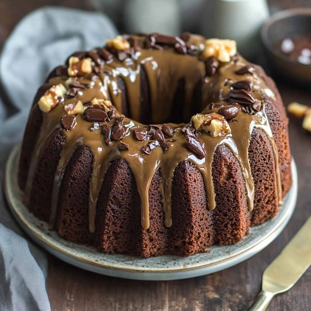 Recipe preparation for Chocolate Brownie Bundt Cake