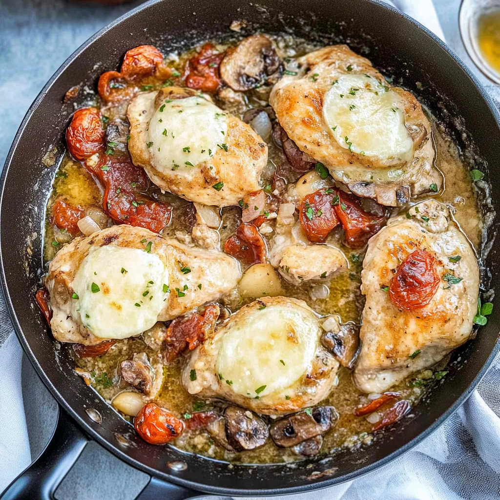 Recipe preparation for Mediterranean Chicken Skillet