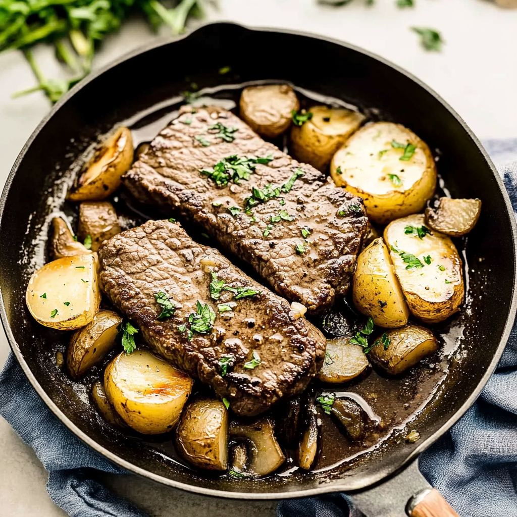 Recipe preparation for Steak and Potatoes