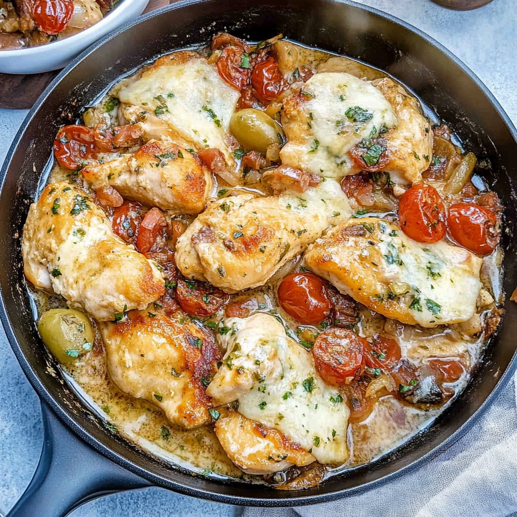 Recipe preparation for Mediterranean Chicken Skillet