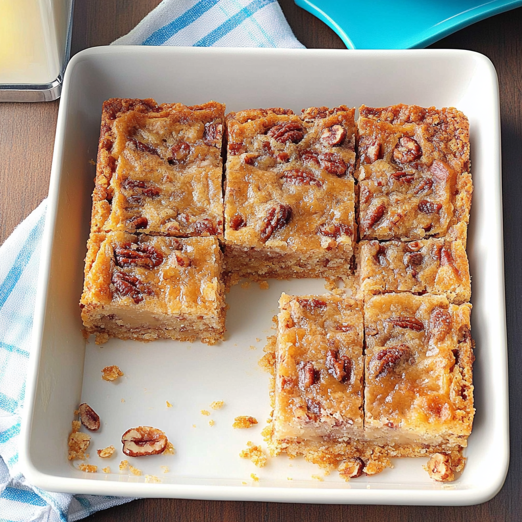 Recipe preparation for Pecan Toffee Cookie Bars