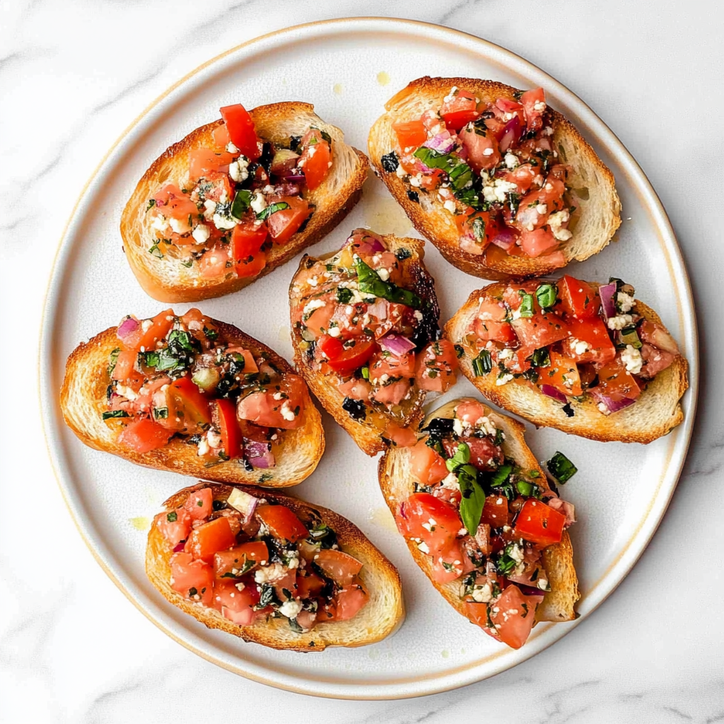 Recipe preparation for Balsamic Tomato Bruschetta Boats