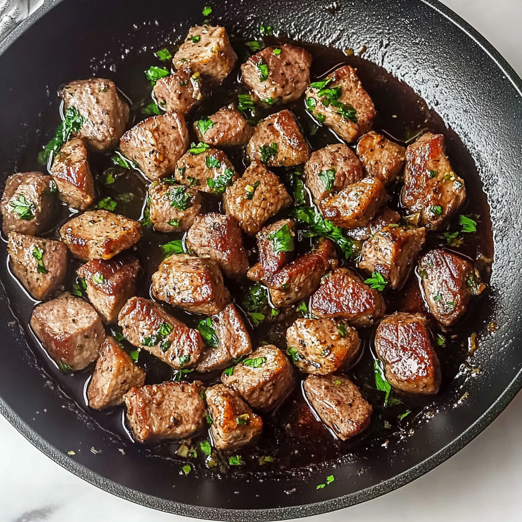 Recipe preparation for Roasted Garlic & Herb Beef Tenderloin Bites