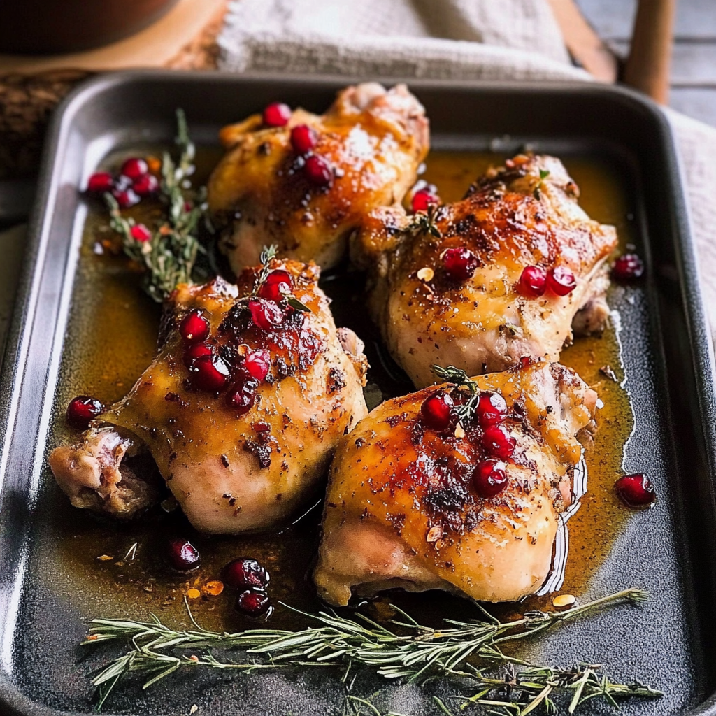 Recipe preparation for Pomegranate Sumac Roast Chicken Pieces