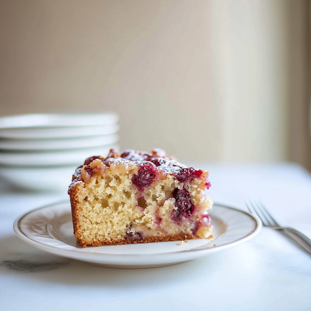 Recipe preparation for Cranberry Orange Olive Oil Snack Cake